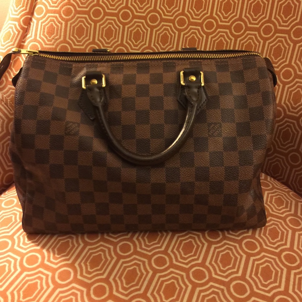 Authentic Louis Vuitton Damier Ebene Speedy 30 Bag